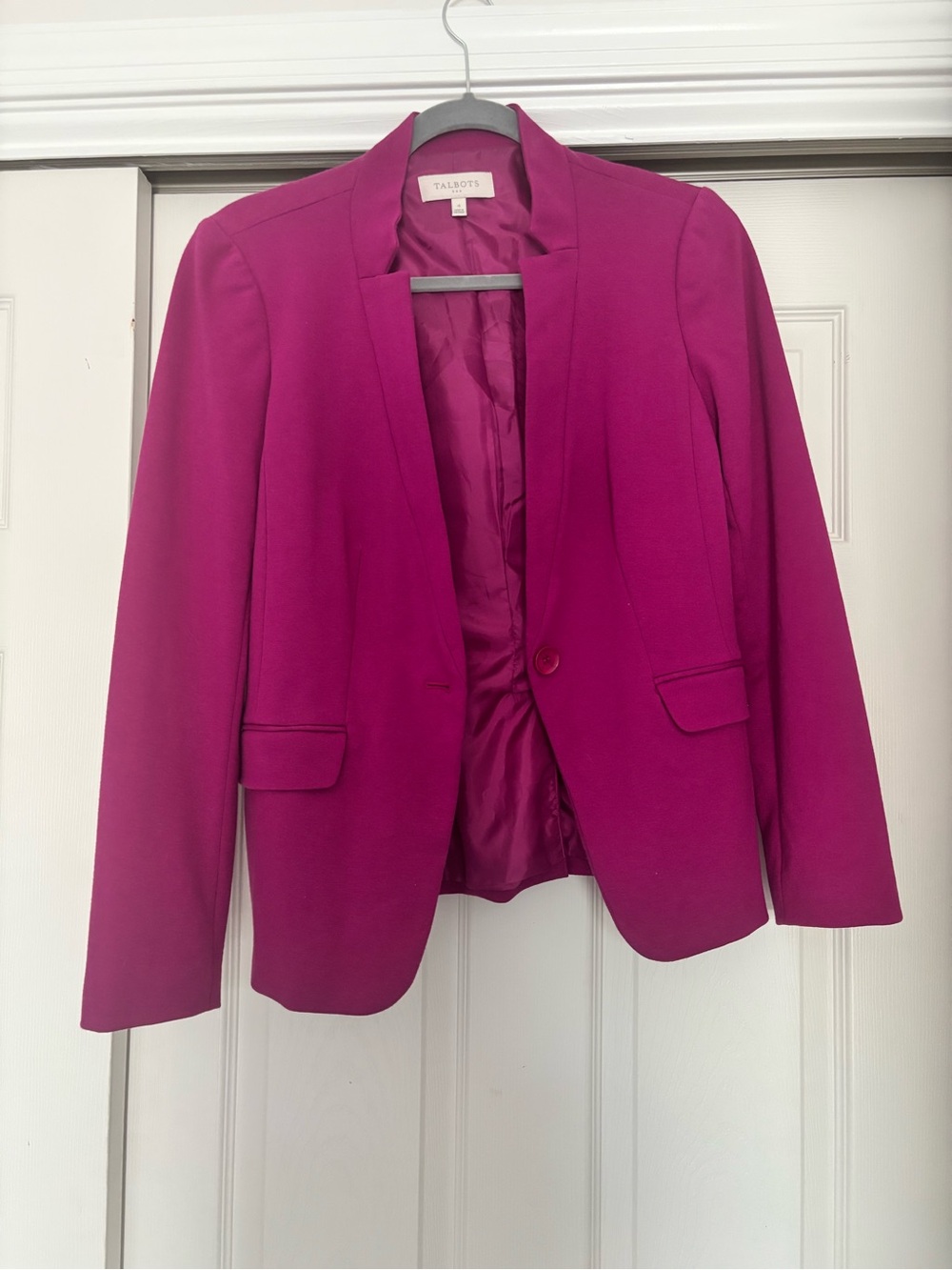 Talbots Women's Fuchsia Open-Front Blazer